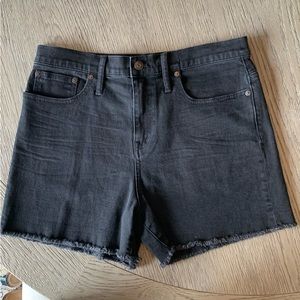 Madewell High Rise Denim Black Shorts. Size 30.